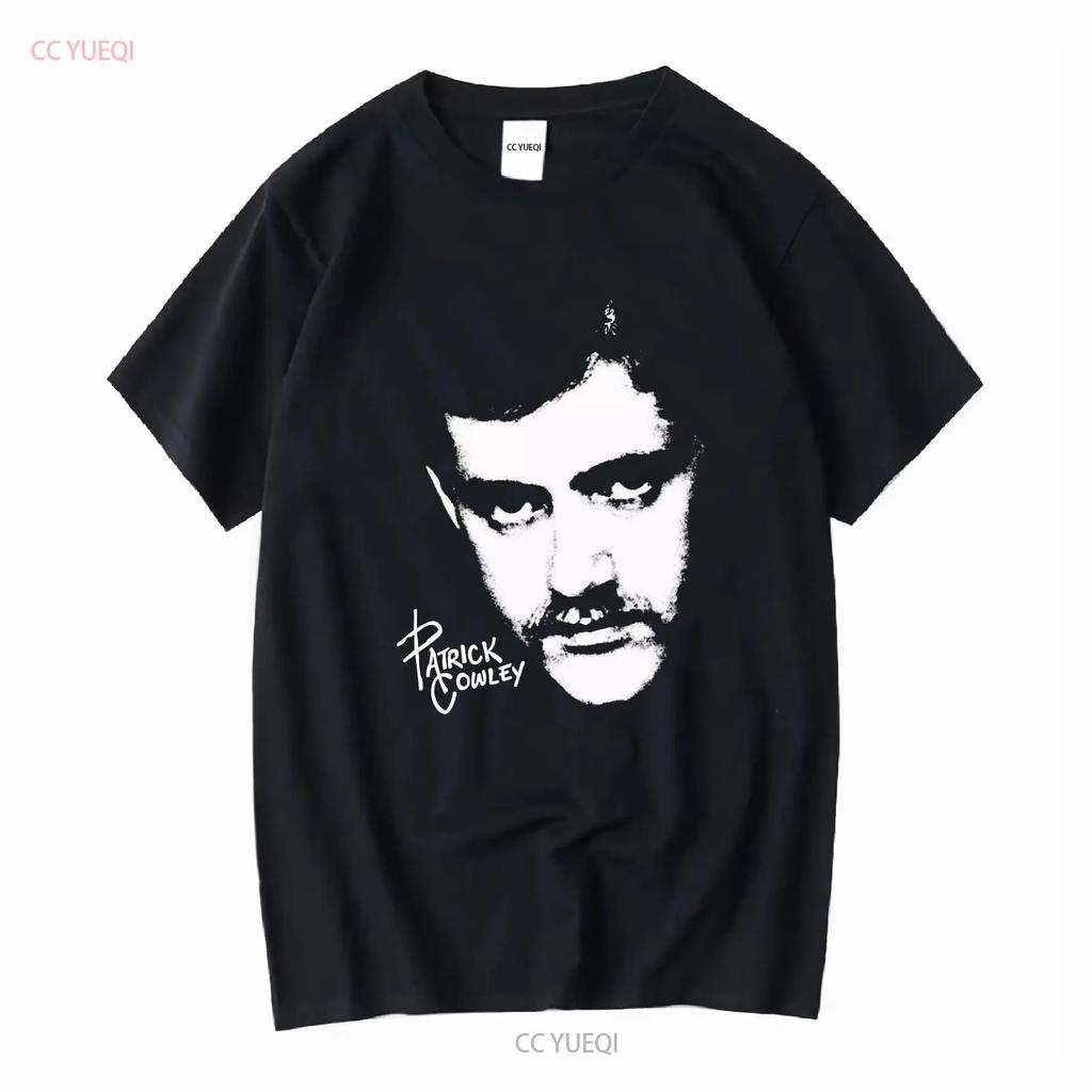 Signaturní tričko Patrick Cowley Černé s dlouhým nebo krátkým rukávem vintage Prané streetwearová móda Prodyšné Ležérní Všestranné Měkké