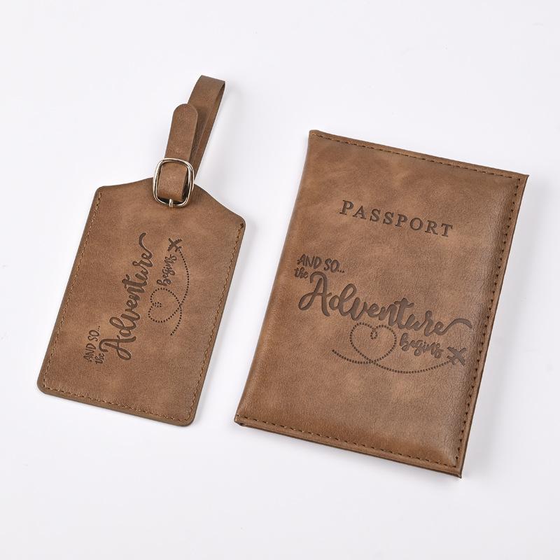 Reisepasshülle mit Kartenfach, Kunstleder, Heißprägung, Reisebrieftasche, schwarze Dokumentenhüllen für unterwegs