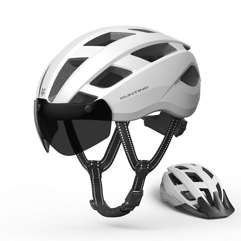 Fahrradhelm mit Schirm Integrierter Fahrradhelm Herren Mountainbike Rennrad Hartschalenhelm Damen Fahrradbekleidung