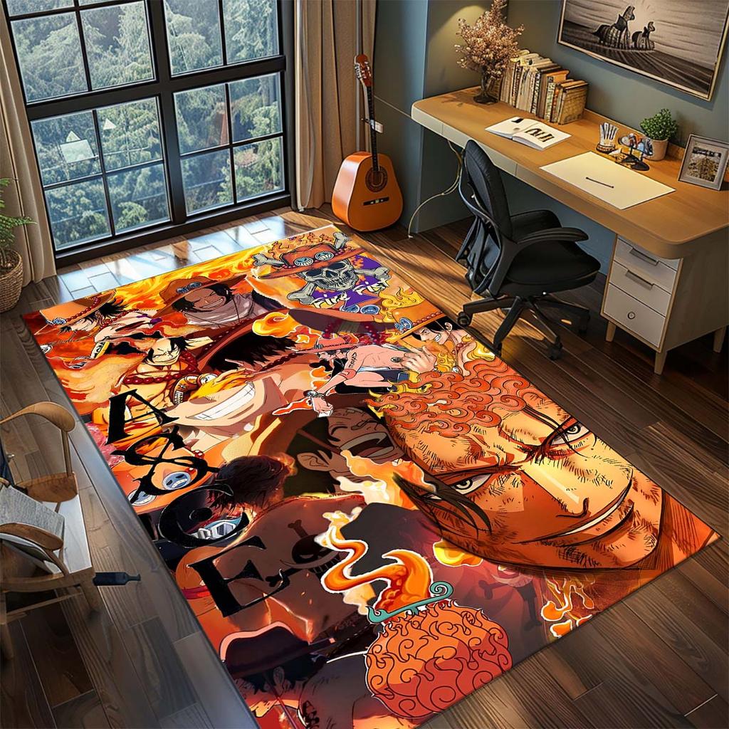 One Piece Anime Rug Carpet Large Area Rug Non Slip Washable Floor Mat Gamer Room Bedroom Home Decor