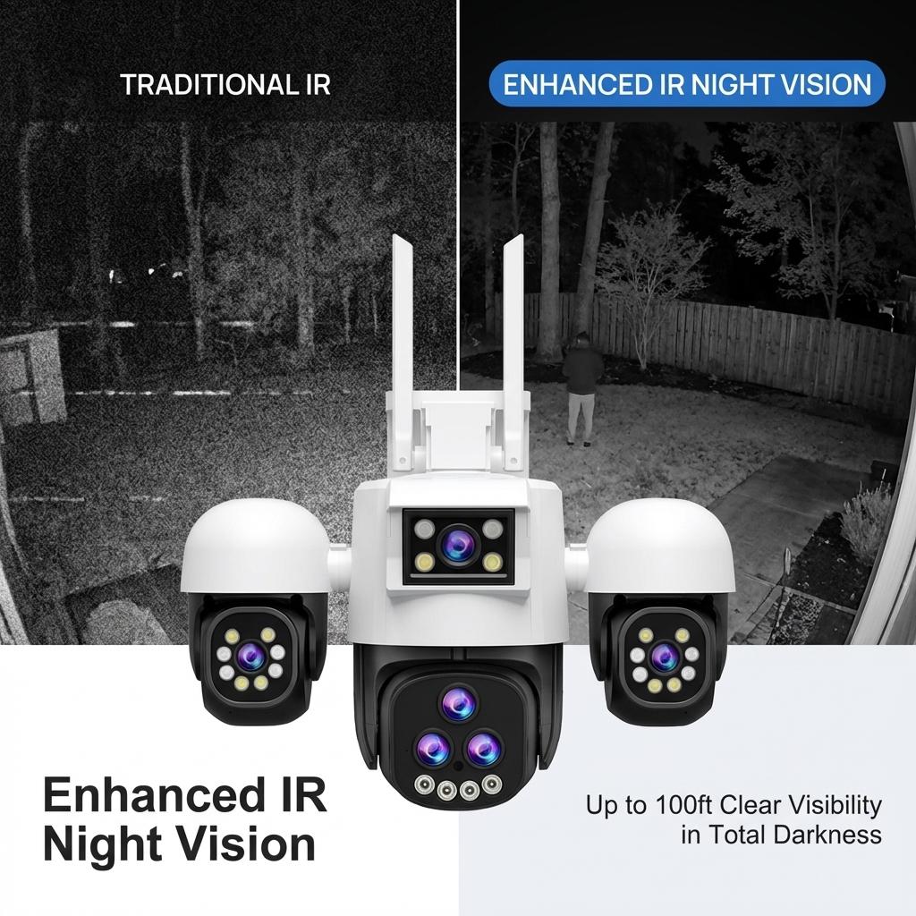 OKAM Security Camera 20X ZOOM HD 30MP WIFI Camera Outdoor Waterproof PTZ Motion Detection Night Vision Two-Way Intercom IP CCTV