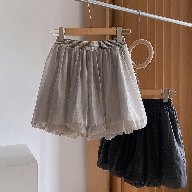 Summer High Waist 3D Floral Bubble A Line Wide Leg Shorts Loose Casual Chiffon Clothes