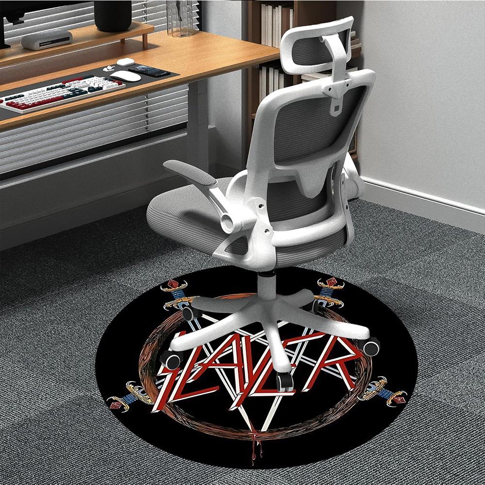 

1PC Slayer Music Office Round Area Rug, Indoor Mat Suitable For Office, Under Office Chairs Bedroom Living Room Home Decor DT1212099 80cm by 80cm