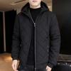 Down Brushed Cold Large Size [ODFMCE] Jacket, Men's Autumn/Winter Jacket, Thick, Hooded, Plain, Filling, Lining, Protection, (JP, Alphabet, 2XL,