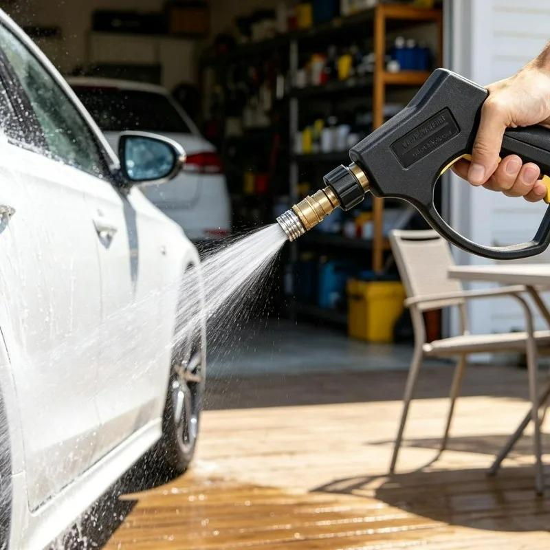 1/4 Inch Quick Connect Stainless Steel Small Sprayer Nozzle High Pressure Washer Spray Head for Car Washing Tire Cleaning Garden