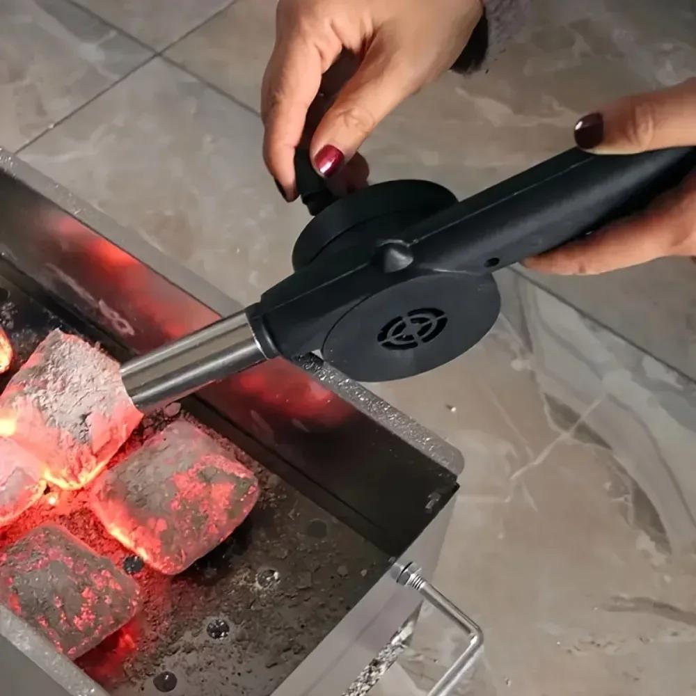 Hand-cranked Air Blower Barbecue Fan Mini Portable BBQ Grill Fire Bellows Picnic Camping Accessories Outdoor Hand Tools