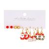 2026 fashion Christmas accessories 5 pairs of card earrings 2025 oil dripping red and green Christmas tree snowman earrings wholesale