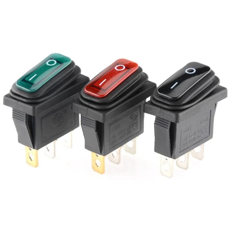 5/20/100PCS 12VLED Light IP67 KCD3 3 Pin  20A On/Off Rectangular Ship Type Long Rocker Switch Waterproof Car Dashboard