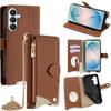 Etui Portfelowe do Galaxy S26+ - Skóra/PU, Brązowe, Z Paskiem na Szyję