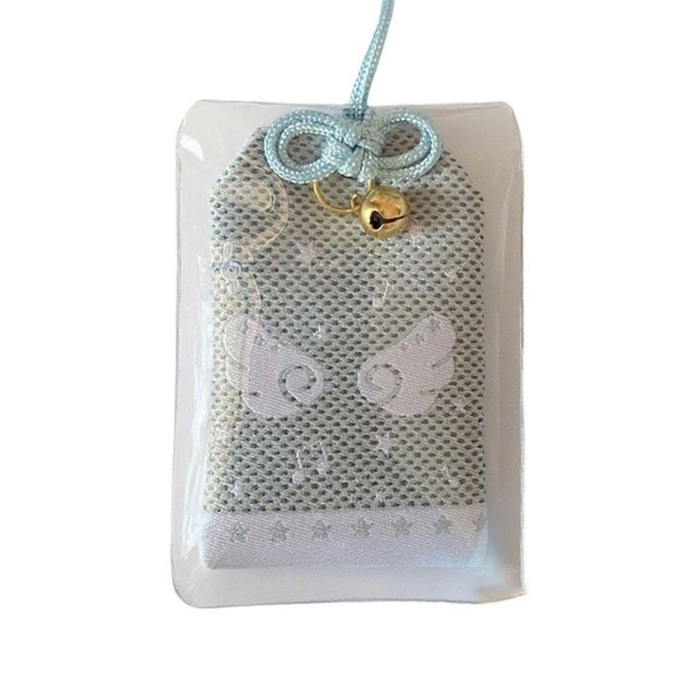 Musical Notes Wings Lucky Keychain Embroidery Keyring Cute Blessings Bag Pendant  Key Accessories