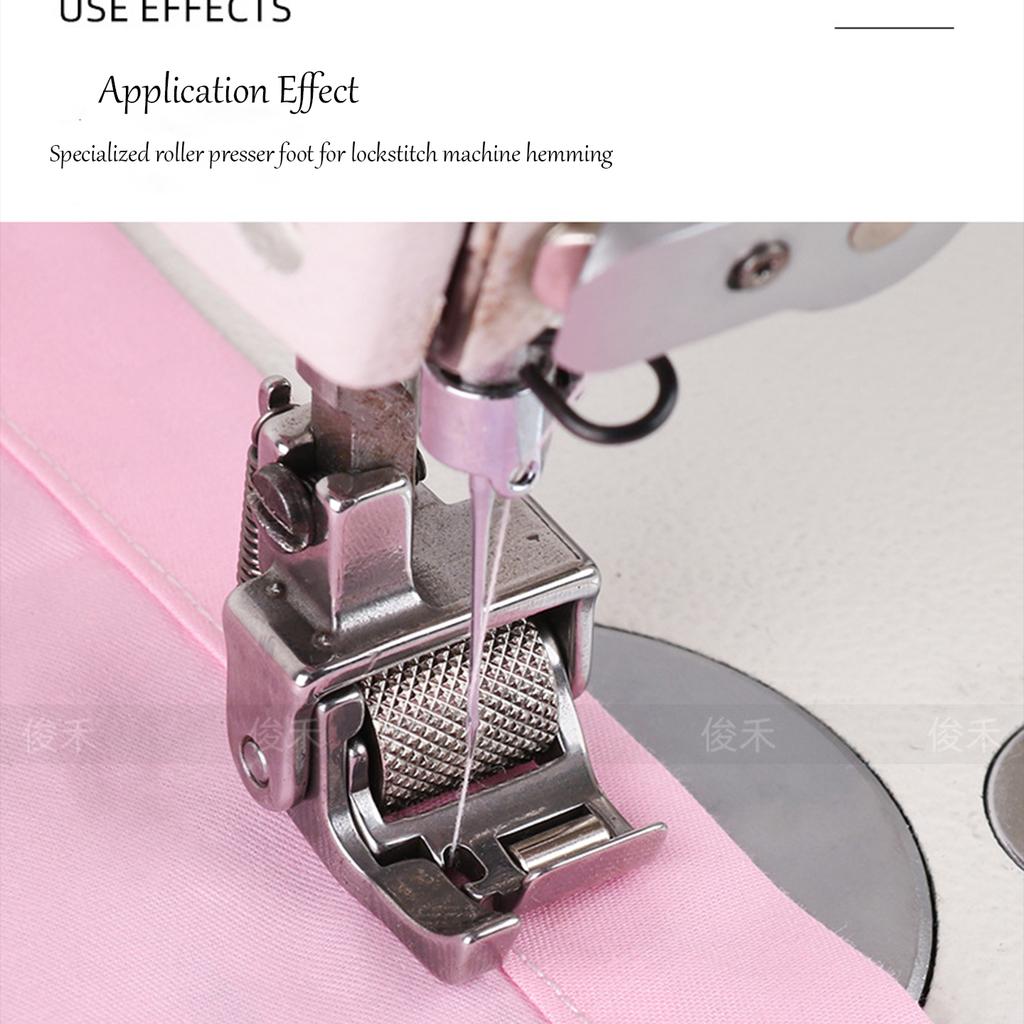 Lockstitch Machine Roller Presser Foot for Pant Cuff Hemming Anti-Twist Anti-Wrinkle Smooth Sewing Roller Presser Foot Sewing Ac