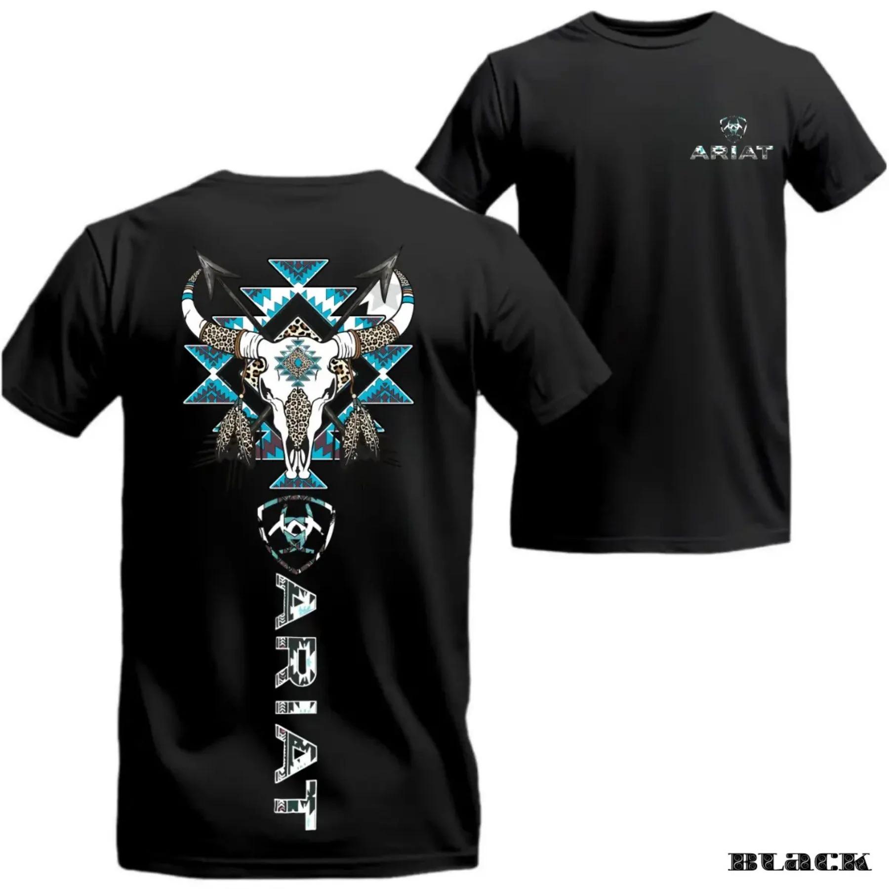 ZheXiong TEE Ariat Western T-shirt Grafisch Katoenen T-shirt Unisex Zomer Korte Mouw Mode Merk T-shirt Luxe Casual Vintage Retro Tops XL