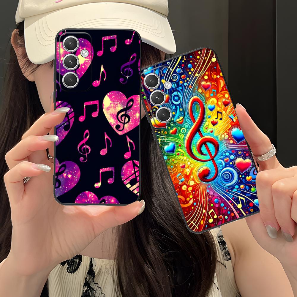 Musical Note Staff Mobile Phone Case for Samsung Galaxy S26 S25 S24 S23 S22 S21 S20 Note20 Plus FE Ultra Colorful Cover Cover