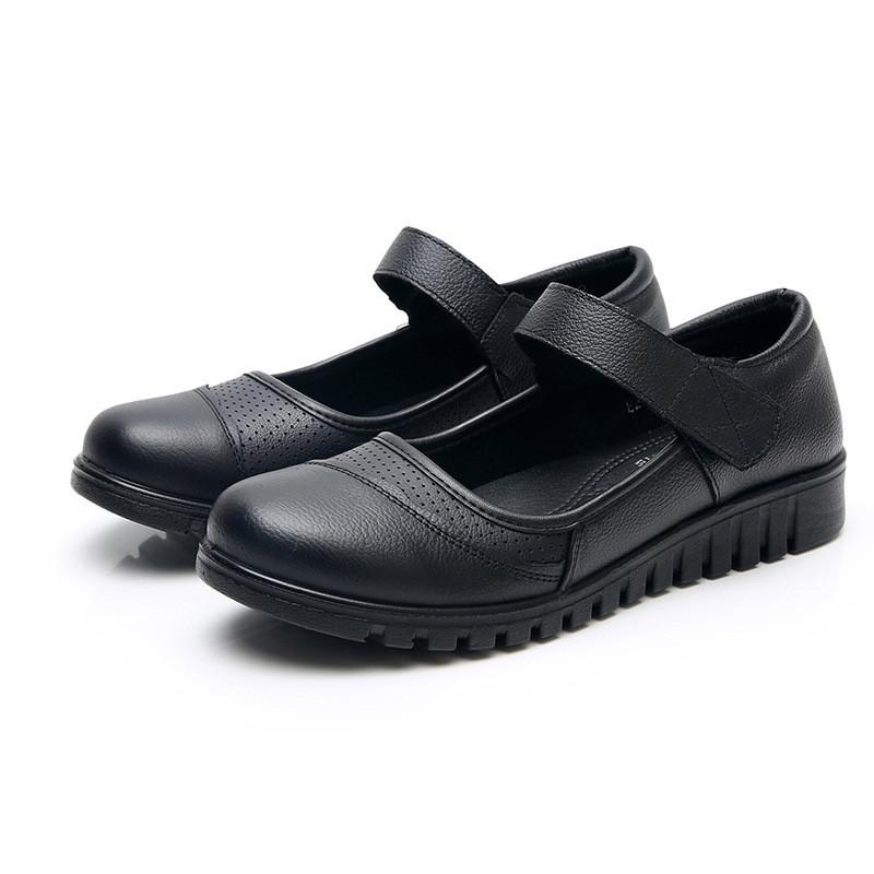 Hot-selling middle-aged and elderly mother shoes cowhide women's single shoes casual and comfortable four-season single shoes 2025 direct sales