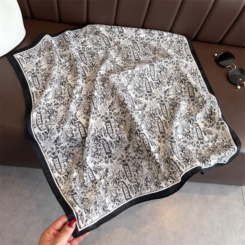 New Cashew Print Female Neck Scarf Cotton Linen Feeling Women Hair Scarves Foulard Head Band Shawls Wraps Neckerchief Bandana