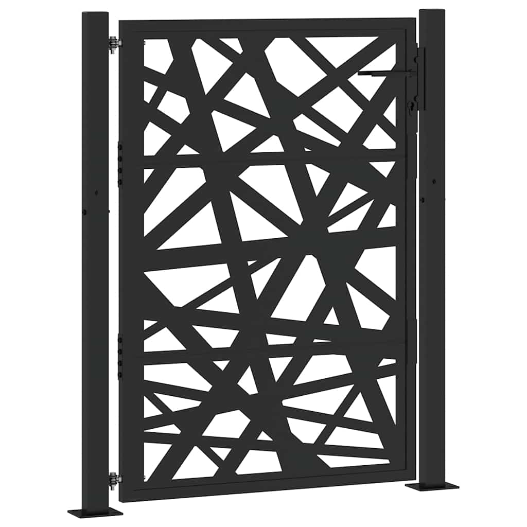 Garden Gate Black 100 X 125 Cm Steel Lightweight Design