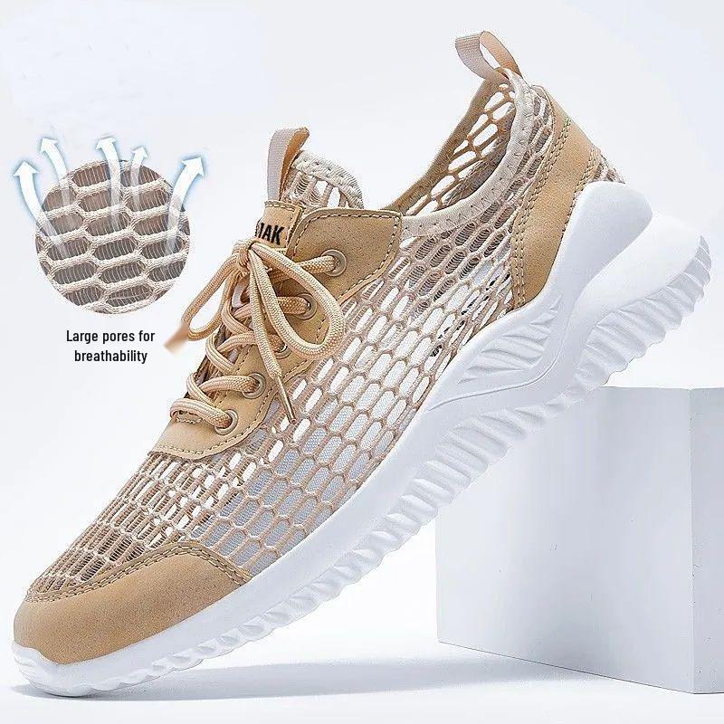 Summer 2023 Men's Mesh Breathable Casual Shoes - Lightweight, Hollow Design.