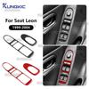 Real Soft Carbon Fiber Sticker For Seat Leon MK1 1M 1999 2000 2001 2002 2003 2004 Car Window Switch Frame Trim Accessories.