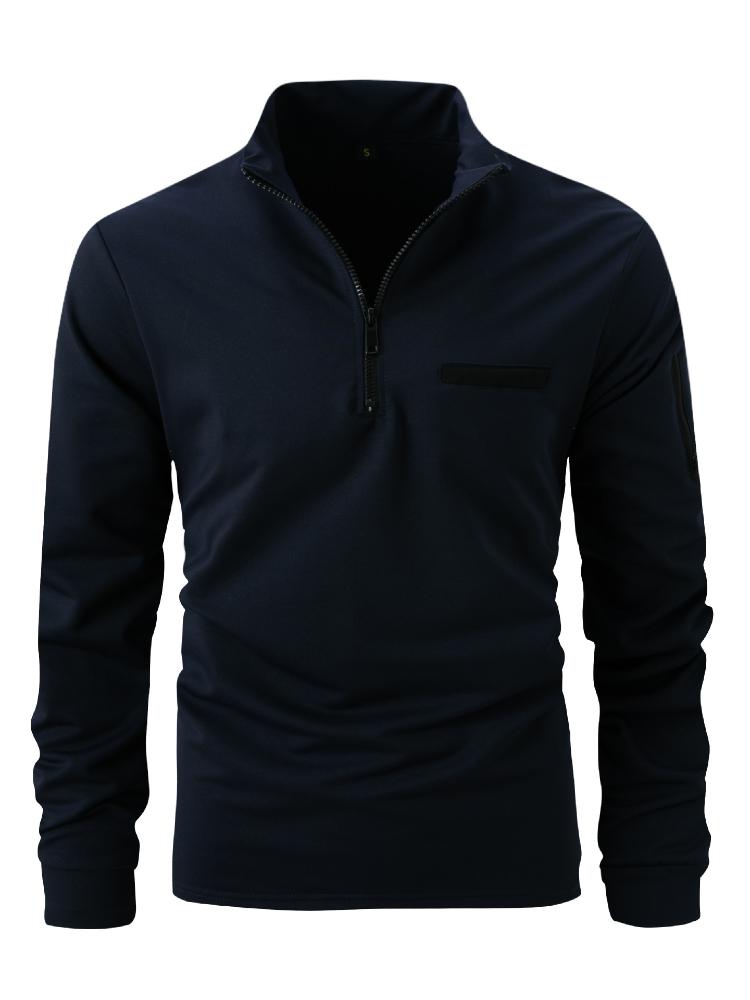 Pánské jarní a podzimní polo tričko, zip na rukávu, sportovní polo tričko