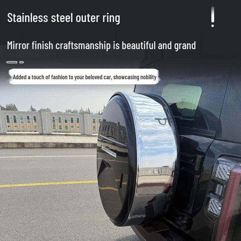 Stainless Steel Rear Spare Tire Cover for Beijing BJ40E (13-26 Models) - Extended Range Version