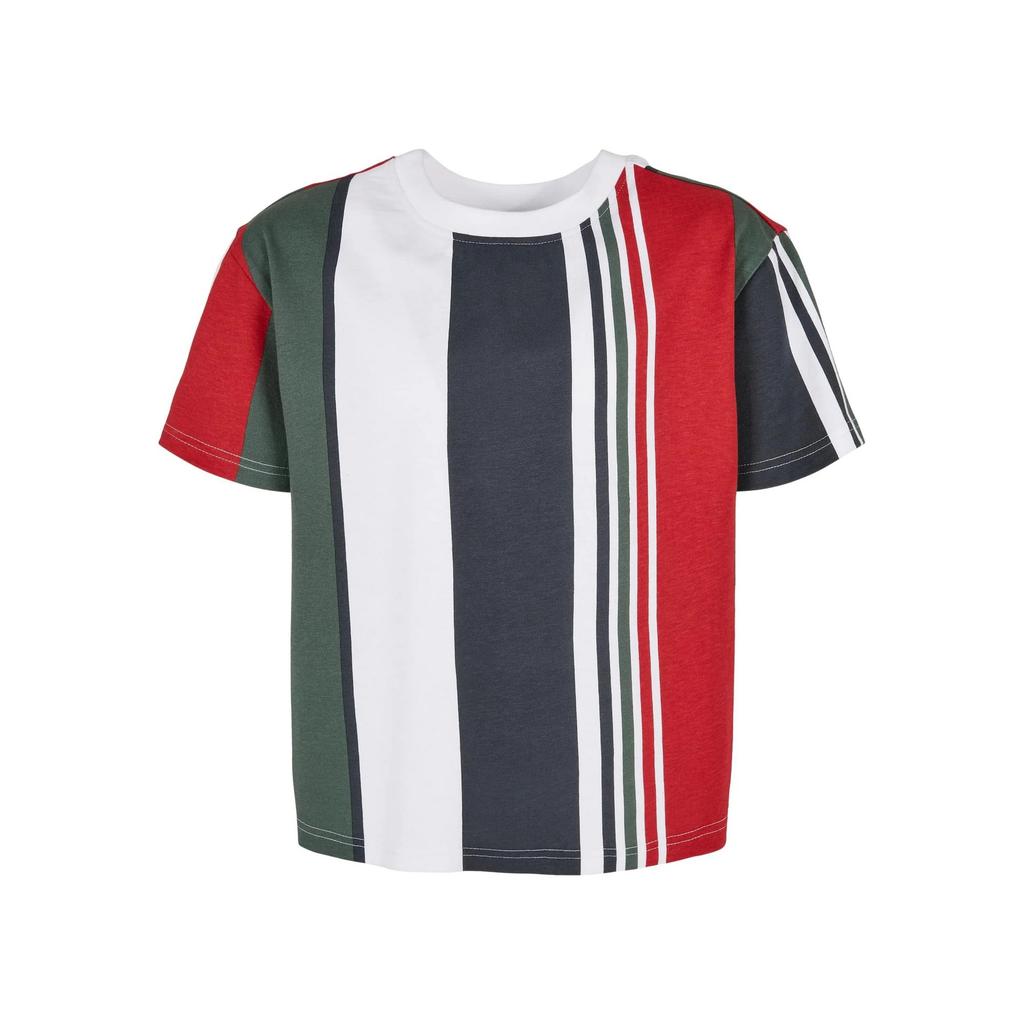 Urban Classics Boys Block Stripe Heavyweight All-Over Print Oversized T-Shirt