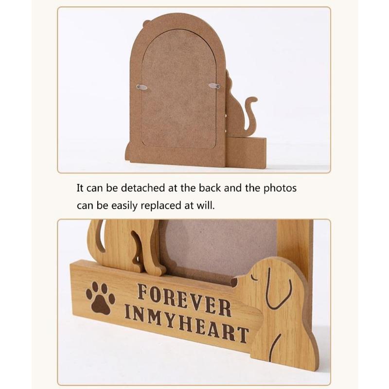 Natural Wood Pet Picture Frame Ideal For Decorating Home With Animal Photos Dog Cats Keepsakes Memorial Photo Frame