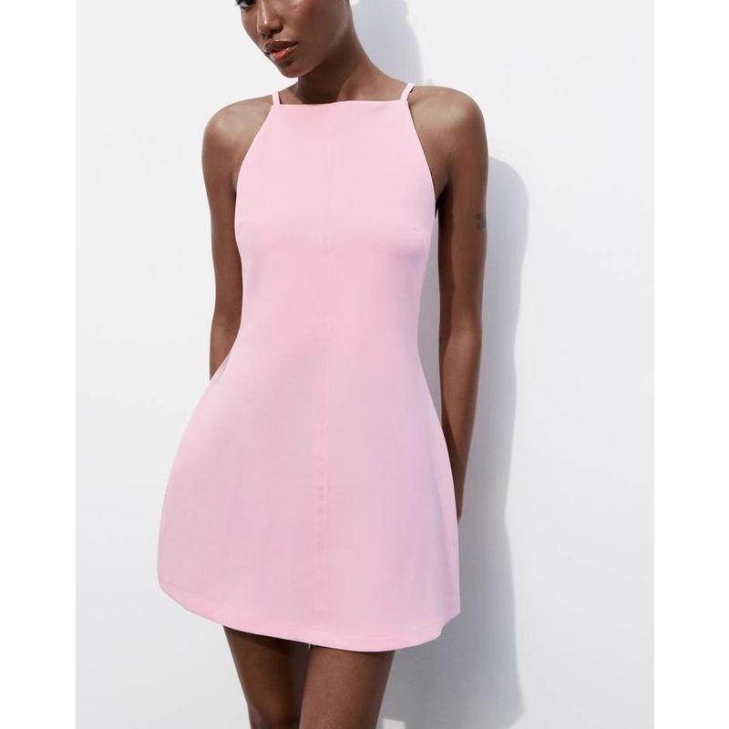 Spring New Women clothes Elegant Commuter Style Sweet Slim fit Double-sided Cloth Hanging Collar Dress 3253362