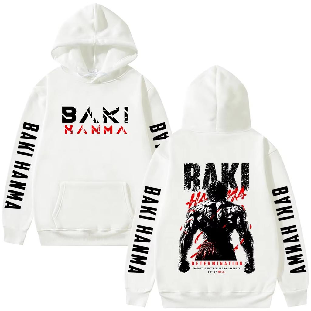 2026 Hot Sale Anime Baki The Grappler Baki Hanma Double Sided Printed Hoodie Men Women Fashion Hip Hop Autumn Vintage Printed Sweatshirt