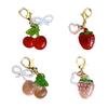 Keychain Pendant Bowknot Decor Simulated Fruit Design Key Chain with Universal Lobster Clasp Keys Bags Phones Accessory