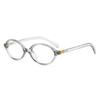 Zhang Yuanying Inspired Korean Retro Oval Glasses Frame for Women - Versatile, Plain, and Fashionable Clear Lens Bookworm Style.