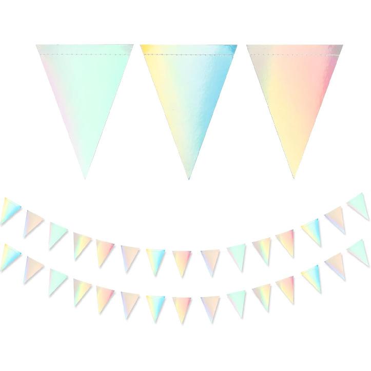 Navy-Blue White-Gold Party Decorations Banner - 2 Pack Men Birthday Graduation 2025 Glitter Sprinkles Paper Pennant Triangle Flags, Fathers Day