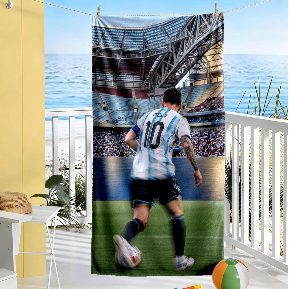 Messi Beach Towel Super Soft & Absorbent Comfortable Lightweight Suitable for Sports, Travel, Swimming, Yoga, Bathroom, Beach, And Pool