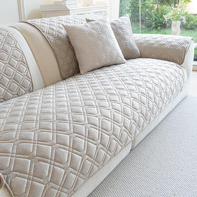 Short Plush Sofa Cover New Model All-Season Universal Non-Slip Multi-Use Light Luxury Sofa Cover Soft And Skin-Friendly