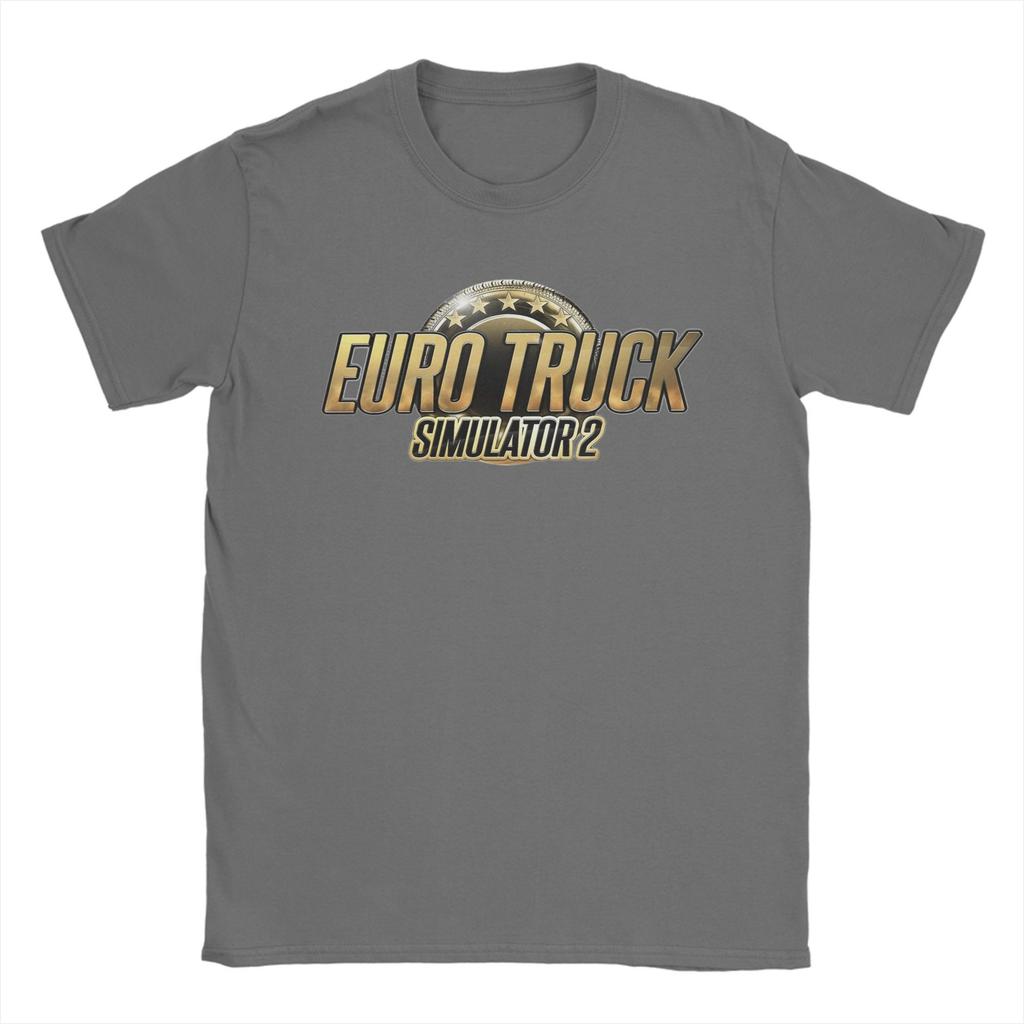 Game Euro Truck Simulator 2 Men T Shirts  Leisure Tees Short Sleeve Round Collar T-Shirts Cotton Summer Tops