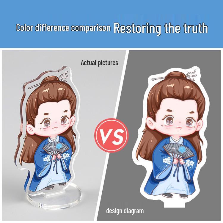 Custom Cartoon Star Acrylic Figure Stand: Handmade Anime Desktop Ornament & Small Gift Customizable Size