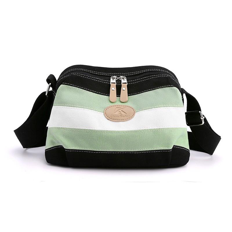 

Fashionable Retro Stitching Women s Light Cloth Bag Casual One-shoulder Crossbody Canvas Contrasting Color Female