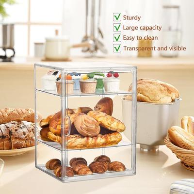 New Bread Box Clear Display Case Bread Storage Box 4 Layers Acrylic Storage Organizer Holder For Homemade Bread Tall Bread Saver