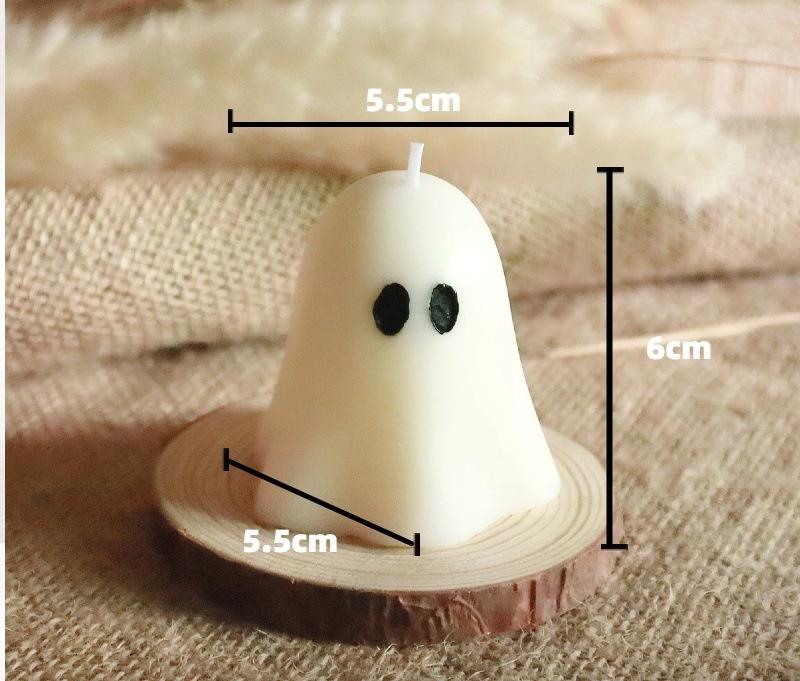 Halloween Ghost Candle Flameless Soy Wax, Pear Freesia Scented Aromatherapy Gift, Spooky Party Decorations Home Accessories