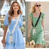 Solid Color Handbag Wide Colored Straps Hanging Handbag Belt Portable Hanging Cord  for Unisex