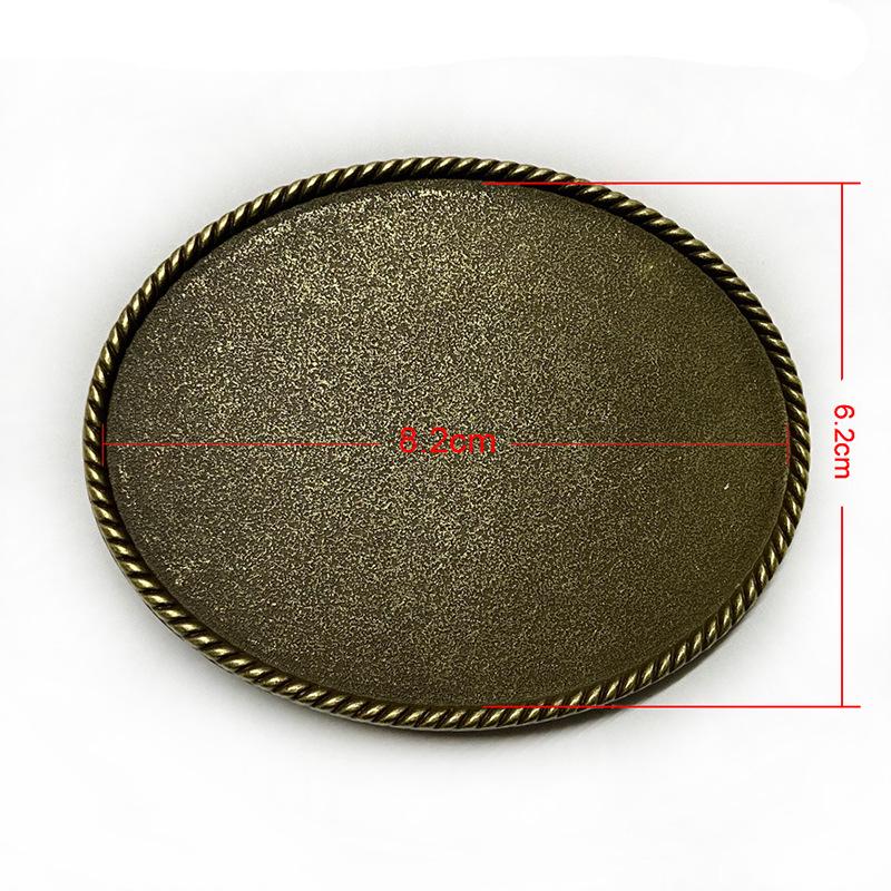 Oval Antique Tin Belt Buckle for Men's Western Cowboy Jeans - Retro Casual Fashion Alloy Design