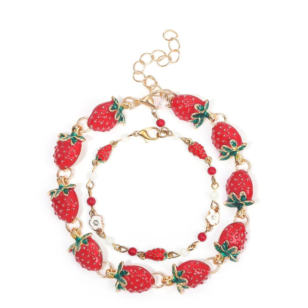 Creative Fruit Charm Bracelet With Metal Finish For Women And Men