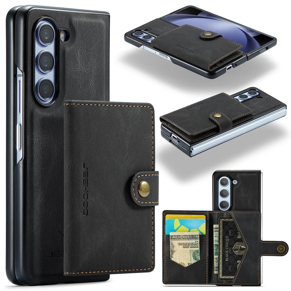 Für Samsung Galaxy Z Fold5 5G Hülle Kartenfach Leder+PC Klapphandyhülle