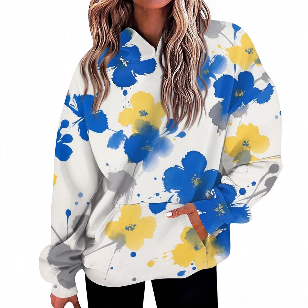 Women's Fashion Daily  Casual V-Neck Long Sleeve Printed Top