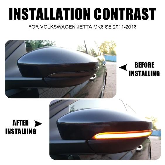 Dynamic Turn Signal Light Arrow Rearview For Volkswagen Jetta Mk6 SE 2011-2018 n versions GOL Geracao 6/7/8 FOX