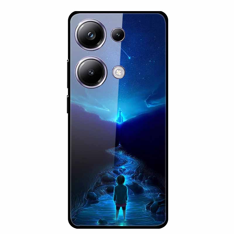 Glass Back Cover For Xiaomi Redmi Note 13 Note13 Pro Case Soft Bumper Hard Tempered Glass Case For Redmi Note 13 Pro Phone Case
