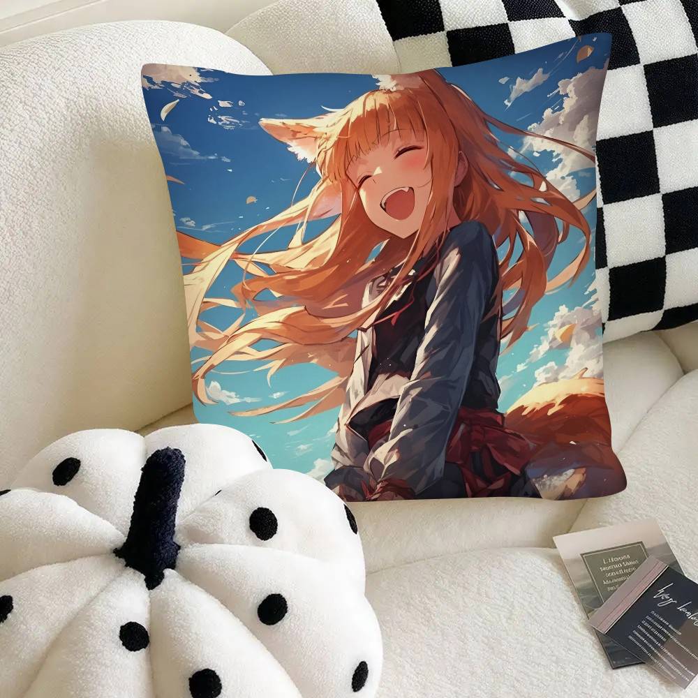 Spice And Wolf Anime Pillow Case Square Pillow Bedroom Sofa Leisure Comfort Cushion Car Home Decoration