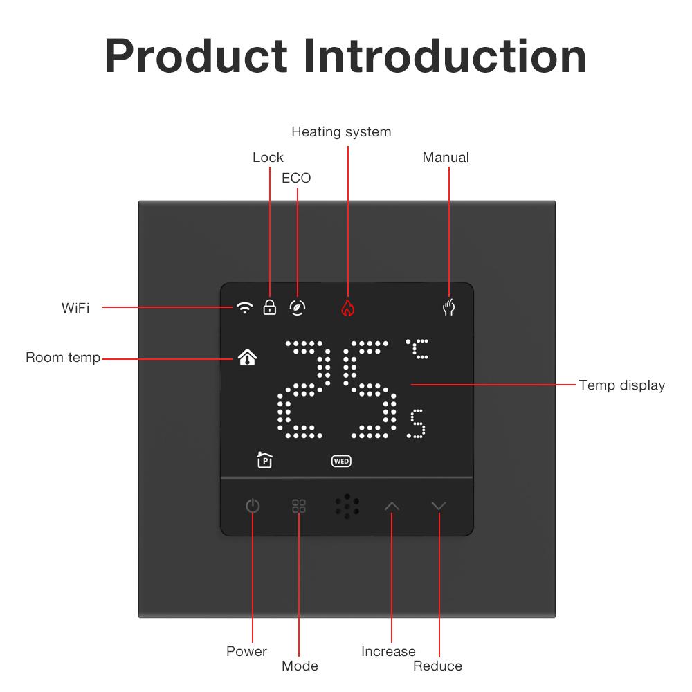 Tuya Programmable Temperature Controller WiFi Smart Thermostat 5~35°C Water Floor Boiler Electric Heating Work With Google Home