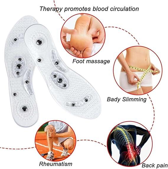 1 pair Magnetic Shoe Insoles,Magnetic Therapy Foot Massager Shoe Pad for Men & Women,Anti-Fatigue Shoe Insoles