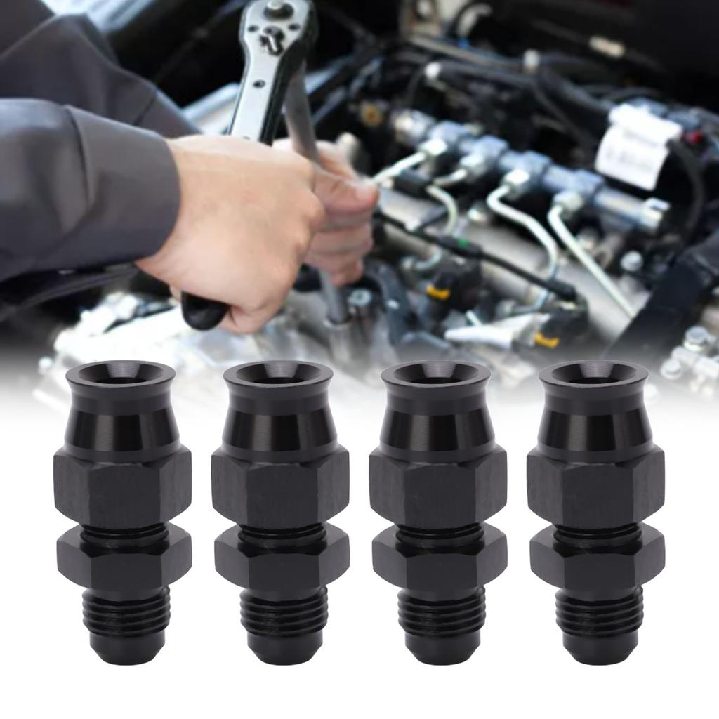 4PCS AN6 Adapter Male Thread Aluminium Alloy  Age Proof with Brass Ferrule for Liquid Gas   Oil
