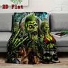 Glam-style horror movie 2D Flat Pattern Flannel Blanket High quality All Seasons Warmth and Comfort Perfect for Christmas Gifts.